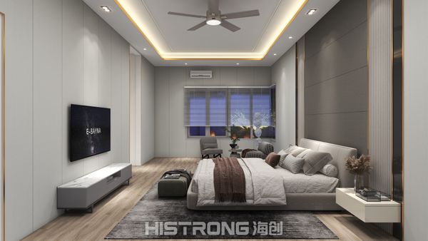 A serene oasis where soft textures meet smart design, creating a retreat that marries modernity with warmth—ideal for restful nights. Eco-friendly elements subtly enhance your living experience.