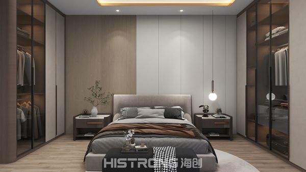 A serene bedroom infused with soft textures and smart storage solutions — creating a restful escape that embraces eco-friendly design.