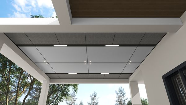 An airy balcony adorned with sleek soffit ceilings creates a peaceful retreat while ensuring low maintenance with eco-friendly designs.